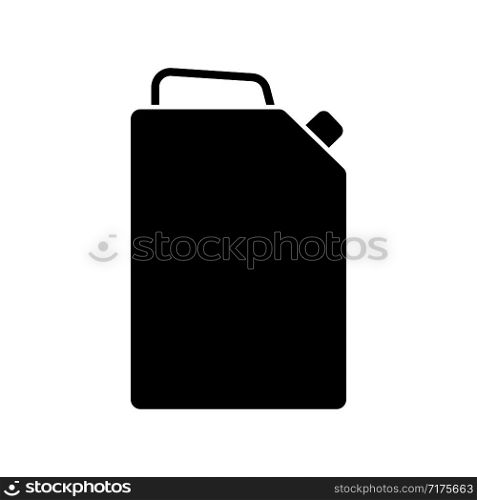 Glyph canister of gasoline. Fuel canister icon. Jerrycan symbol. Simple vector illustration isolated on white background. Glyph canister of gasoline. Fuel canister icon. Jerrycan symbol.
