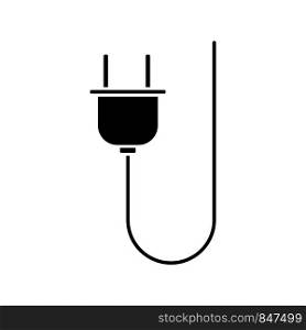 Glyph electric plug vector icon. Simple vector design illustration isolated on white background. Glyph electric plug vector icon. Simple vector design illustration isolated