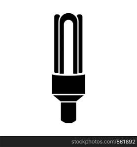 Glyph halogen lamp. Ecological light bulb icon. Simple vector illustration isolated on white background.. Glyph halogen lamp. Ecological light bulb icon. Simple vector illustration isolated
