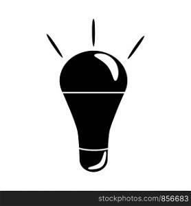 Glyph light bulb icon. Energy and idea symbol. Lamp icon logo. Vector simple illustration isolated on white background. Glyph light bulb icon. Energy and idea symbol. Lamp icon logo.
