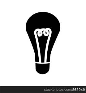 Glyph light bulb icon. Lamp icon logo. Energy and idea symbol. Vector simple illustration isolated on white background. Glyph light bulb icon. Lamp icon logo. Energy and idea symbol.