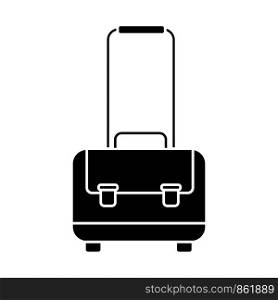 Glyph luggage icon. Brief case symbol. Travel bag button. Simple vector graphic illustration isolated on white background. Glyph luggage icon. Brief case symbol. Travel bag button.