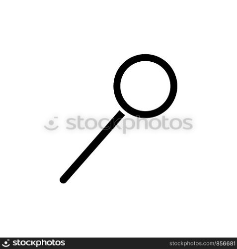 Glyph magnifying glass icon isolated. Simple design on white background. Vector illustration.. Glyph magnifying glass icon isolated. Simple design on white background.