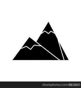 Glyph mountain icon. Mountain peak symbol.Simple vector illustration isolated on white background. Glyph mountain icon. Mountain peak symbol.Simple vector illustration isolated