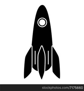 Glyph rocket icon. Spacecraft symbol. Spaceship button. Vector simple illustration isolated on white background. Glyph rocket icon. Spacecraft symbol. Spaceship button.