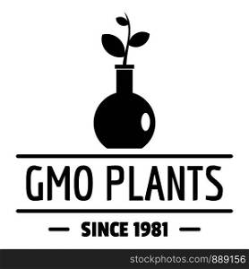 Gmo plant logo. Simple illustration of gmo plant vector logo for web. Gmo plant logo, simple black style