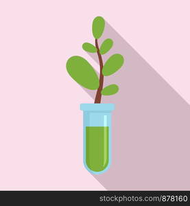 Gmo plant tube icon. Flat illustration of gmo plant tube vector icon for web design. Gmo plant tube icon, flat style