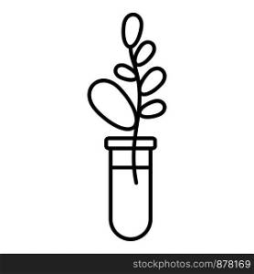Gmo plant tube icon. Outline gmo plant tube vector icon for web design isolated on white background. Gmo plant tube icon, outline style