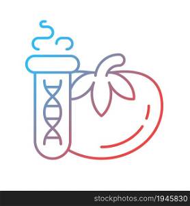 GMO testing gradient linear vector icon. Food genetic modification detection. DNA and protein based examination. Thin line color symbol. Modern style pictogram. Vector isolated outline drawing. GMO testing gradient linear vector icon