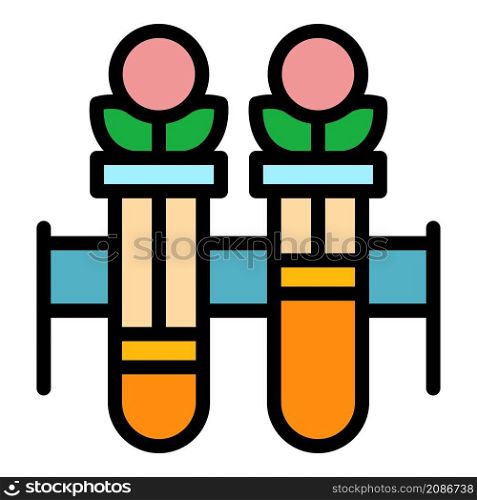 Gmo tubes plant icon. Outline gmo tubes plant vector icon color flat isolated. Gmo tubes plant icon color outline vector