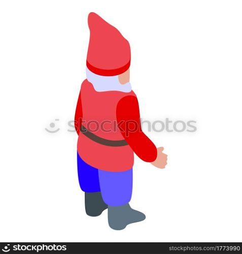 Gnome in red coat icon. Isometric of Gnome in red coat vector icon for web design isolated on white background. Gnome in red coat icon, isometric style
