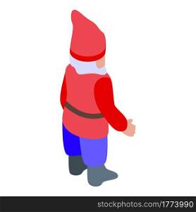 Gnome in red coat icon. Isometric of Gnome in red coat vector icon for web design isolated on white background. Gnome in red coat icon, isometric style