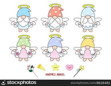 Gnomes Angel Filled Clipart