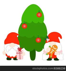 Gnomes Christmas Flat Clipart, Merry Christmas Gnomes Collections