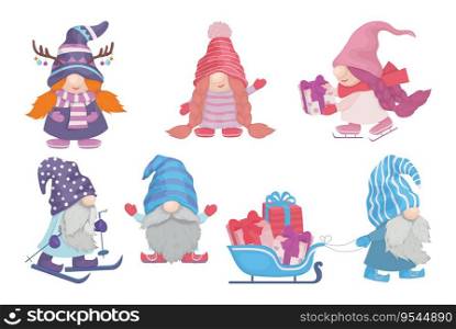 Gnomes for Christmas or Valentine&rsquo;s Day. For cards and gifts.
