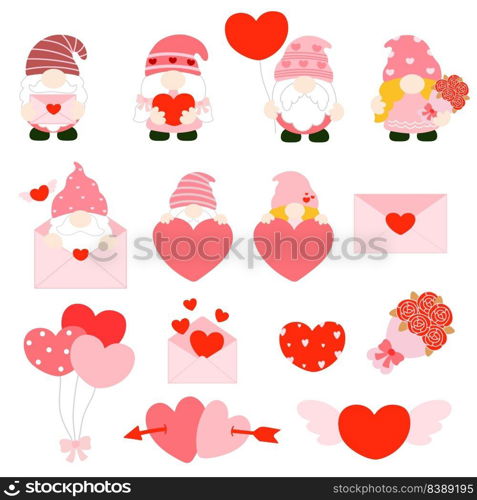 Gnomes Valentine&rsquo;s day Clipart, Gnomes Love