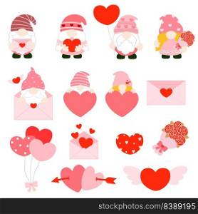 Gnomes Valentine&rsquo;s day Clipart, Gnomes Love