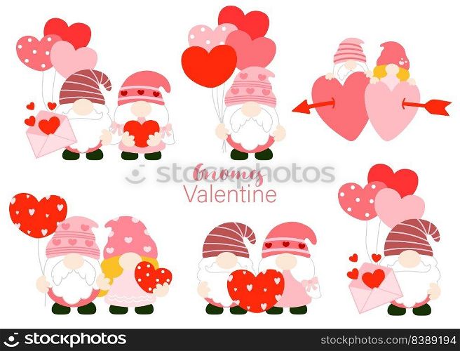 Gnomes Valentine’s day Clipart, Gnomes Love