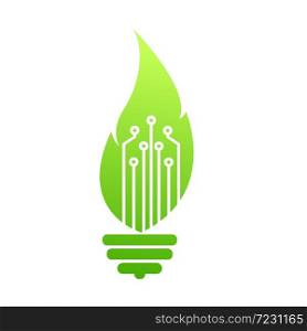 Go green Eco icon with leaves. Vector illustration