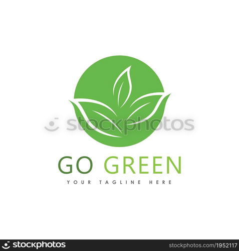 Go Green Eco Tree Leaf Logo Template design