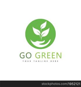 Go Green Eco Tree Leaf Logo Template design