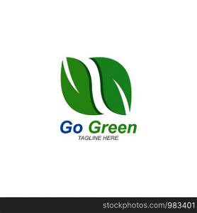 Go Green,Eco Tree Leaf Logo Template design