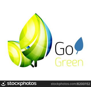 Go green. Leaf nature concept. Go green. Leaf nature concept. Vector icon