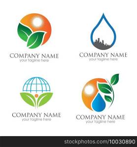 go green logo symbol vector illustration design template