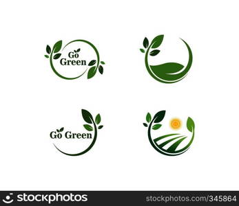 go green Logos of green leaf ecology nature element vector icon 