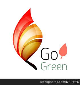 Go green nature concept. Go green nature concept. Vector logo leaf