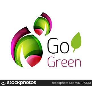 Go green nature concept. Go green nature concept. Vector logo leaf