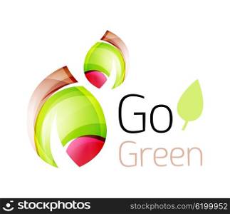 Go green nature concept. Go green nature concept. Vector logo leaf