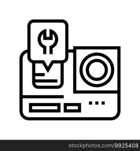 go pro camera repair line icon vector. go pro camera repair sign. isolated contour symbol black illustration. go pro camera repair line icon vector illustration