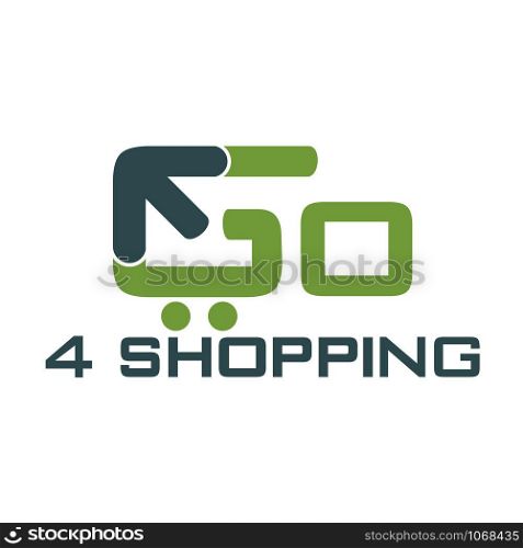 Go shopping vector logo design template.