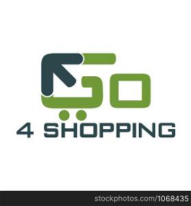 Go shopping vector logo design template.