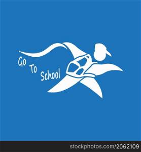 Go to school icon and symbol vector template