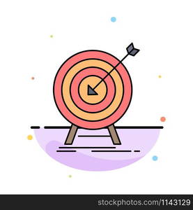 goal, hit, market, success, target Flat Color Icon Vector