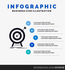 goal, hit, market, success, target Infographics Template for Website and Presentation. GLyph Gray icon with Blue infographic style vector illustration.. Vector EPS10 Abstract Template background