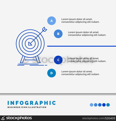 goal, hit, market, success, target Infographics Template for Website and Presentation. Line Blue icon infographic style vector illustration. Vector EPS10 Abstract Template background