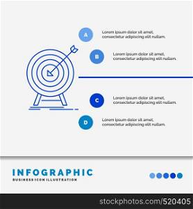 goal, hit, market, success, target Infographics Template for Website and Presentation. Line Blue icon infographic style vector illustration. Vector EPS10 Abstract Template background