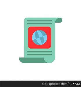 Goal, Objectives, Target, World, File Flat Color Icon. Vector icon banner Template