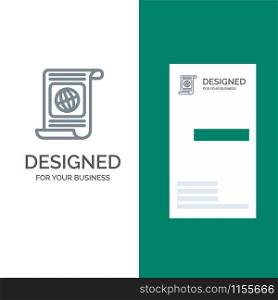 Goal, Objectives, Target, World, File Grey Logo Design and Business Card Template
