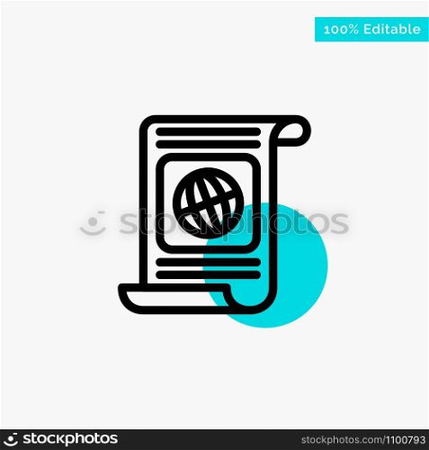 Goal, Objectives, Target, World, File turquoise highlight circle point Vector icon