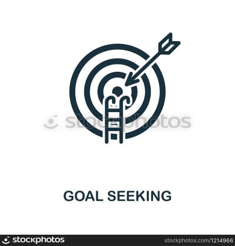 Goal Seeking creative icon. Simple element illustration. Goal Seeking concept symbol design from project management collection. Can be used for mobile and web design, apps, software, print.. Goal Seeking icon. Monochrome style icon design from project management icon collection. UI. Illustration of goal seeking icon. Ready to use in web design, apps, software, print.
