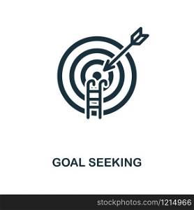 Goal Seeking creative icon. Simple element illustration. Goal Seeking concept symbol design from project management collection. Can be used for mobile and web design, apps, software, print.. Goal Seeking icon. Monochrome style icon design from project management icon collection. UI. Illustration of goal seeking icon. Ready to use in web design, apps, software, print.