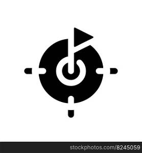 Goal setting black glyph ui icon. Steps toward achievement. Making progress. User interface design. Silhouette symbol on white space. Solid pictogram for web, mobile. Isolated vector illustration. Goal setting black glyph ui icon