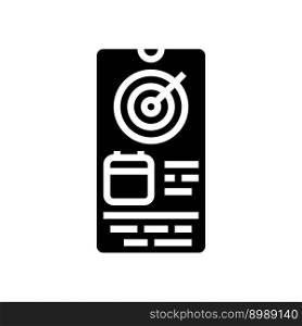 goal tracking app glyph icon vector. goal tracking app sign. isolated symbol illustration. goal tracking app glyph icon vector illustration