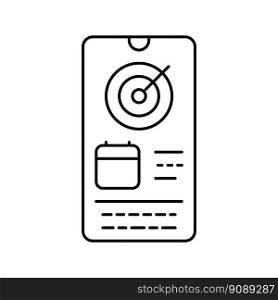 goal tracking app line icon vector. goal tracking app sign. isolated contour symbol black illustration. goal tracking app line icon vector illustration