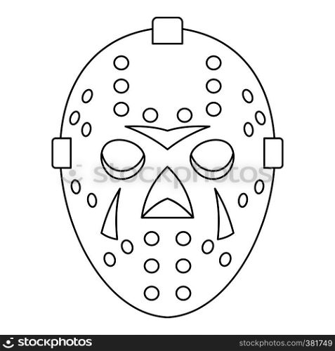 Goalkeeper mask icon. Outline illustration of goalkeeper mask vector icon for web. Goalkeeper mask icon, outline style