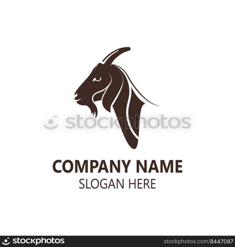 Goat animal logo head design template illustration